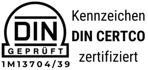 Kennzeichen durch DIN CERTCO zertifiziert